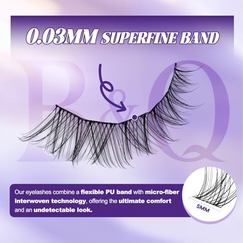 B&Q Natural Lash Clusters - Wispy Invisible Band, 144PCS
