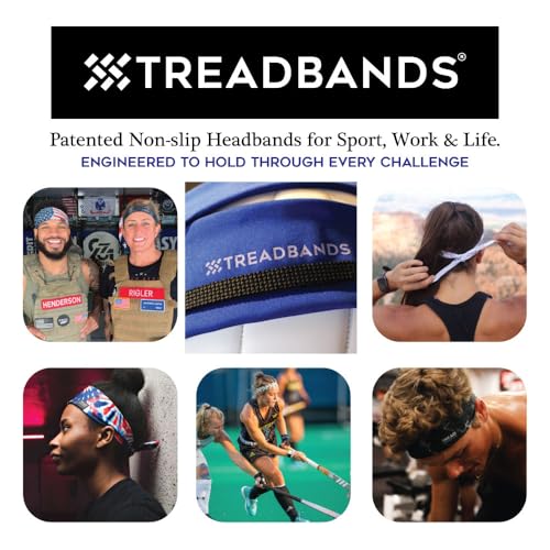 TreadBands Low Profile Tieback Headband Navy Blue Non-Slip Sweat-Resistant