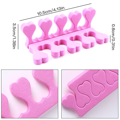 Lainrrew Foam Toe Separators for Pedicure, 50-Piece Set with 5 Nail Files