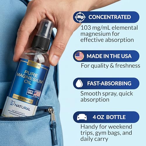 Ella & Eden Magnesium Oil for Feet 4 Oz – Sleep, Muscle & Leg Cramp Relief Spray