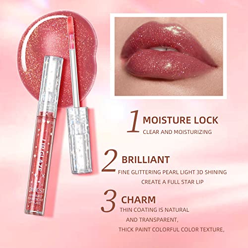 Aseawave 9-Color Shimmery Lip Gloss Set – Long-Lasting Moisturizing Gloss