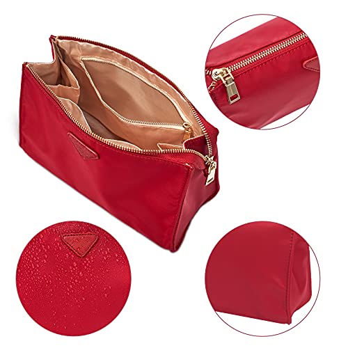 Vercord Nylon Purse Organizer Insert - Medium Red Handbag Storage Bag