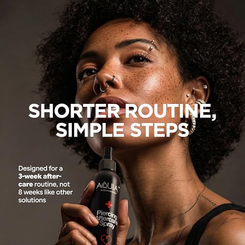 Piercing Aftercare Spray | Ear Piercing Cleaner 8oz | Saline Spray for Piercings; Saline Solution for Piercings; Aftercare of Pierced Ear, Septum, Belly, Nose, Body; Pierce Cleaner Salt Mist Solution