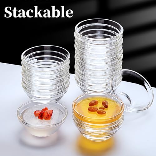 10 Pack 2.5oz Clear Glass Ramekins for Dipping & Prep