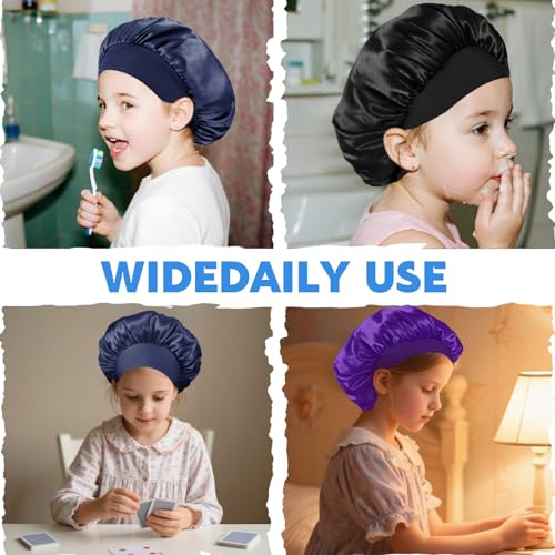 Kids Satin Silk Bonnet Set - Baby Girl & Boy Sleep Caps, 3 Colors