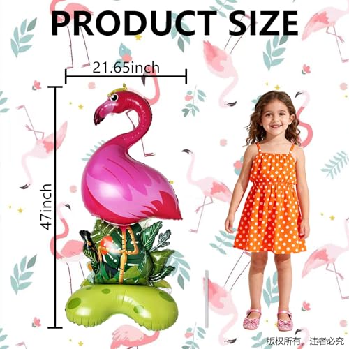 60 Inch Large Flamingo Foil Balloons - 2 Pack Summer Party Decor