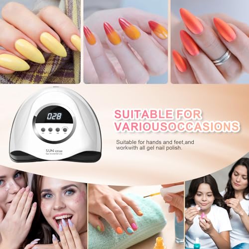 BEENLE 320W UV LED Nail Lamp with 4 Timer Settings & Auto Sensor