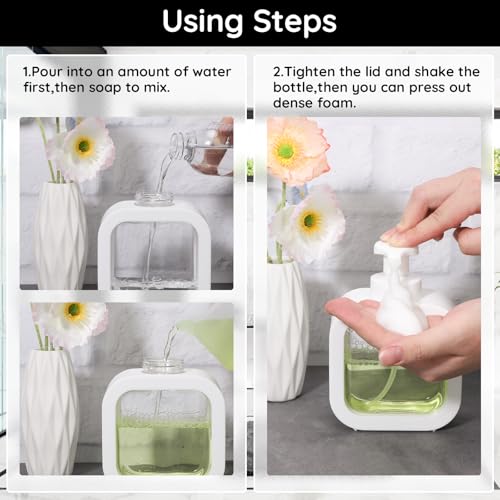 Segbeauty 300ml Foaming Soap Dispenser - 2 Pack Refillable Pump Bottles
