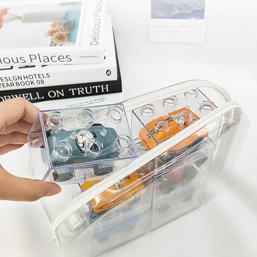 NovaHF 2-Pack Clear Hard Plastic Zipper Storage Cases - 7.87x4.72 in