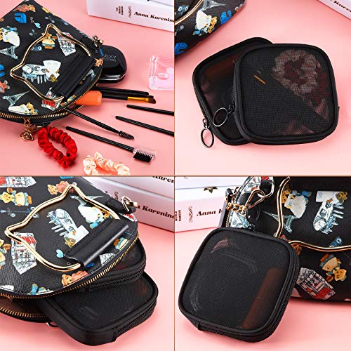 Weewooday 4 Pack Mesh Makeup Organizer Bags - Portable Travel Toiletry Pouches