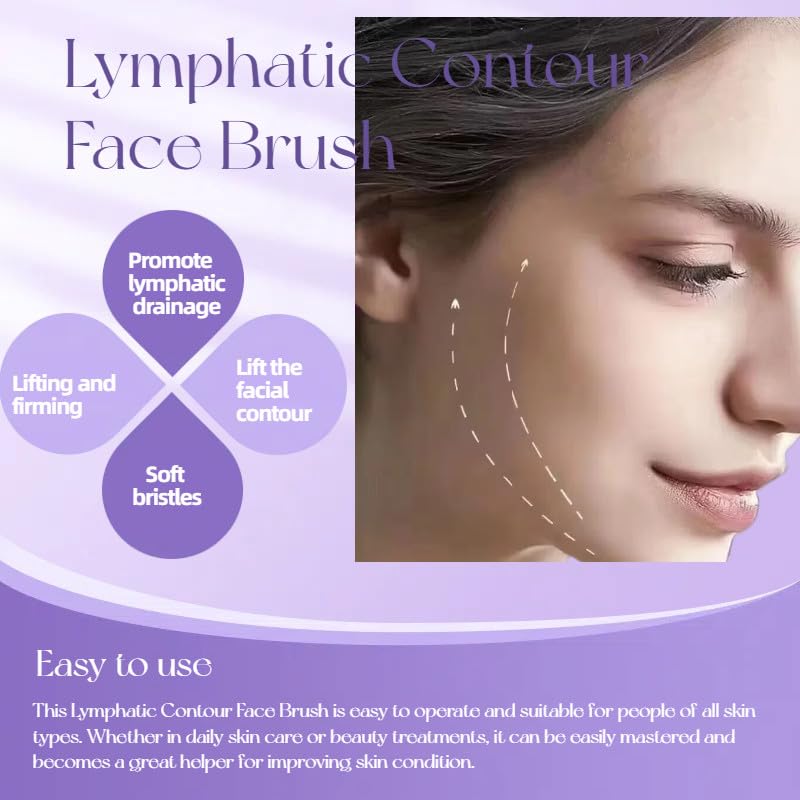 Lymphatic Contour Face Brush - Sculpting Tool for Anti-Puffiness & Detox | Improves Skin Glow & Absorption