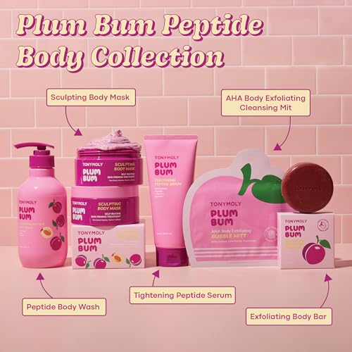 TONYMOLY Plum Bum AHA Exfoliating Bubble Mitt – Single-Use Body Scrub