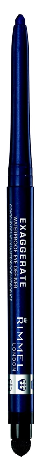 Rimmel London Exaggerate Waterproof Eyeliner - Highly Pigmented, Long-Wearing | Deep Ocean, 0.01oz