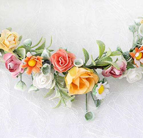 Vivivalue Wedding Floral Crown Headband - Bridal Headpiece Halo, Variation 89