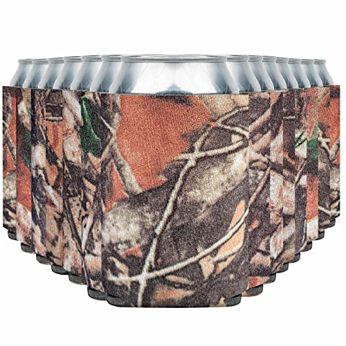 14-Pack Insulated Beer Can Cooler Sleeves - Natural Camo, HTV Friendly