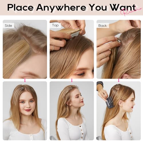 REECHO 12-Inch Beach Wave Clip-In Hair Volumizer - 2PCS Hair Extensions