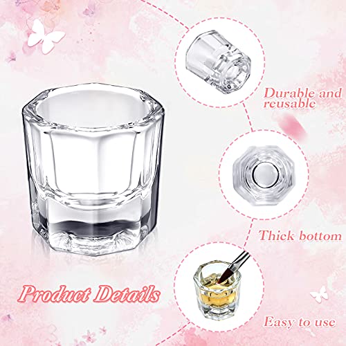 Cunhill 24-Piece Glass Dappen Dishes for Acrylic Nail Liquid and Powder