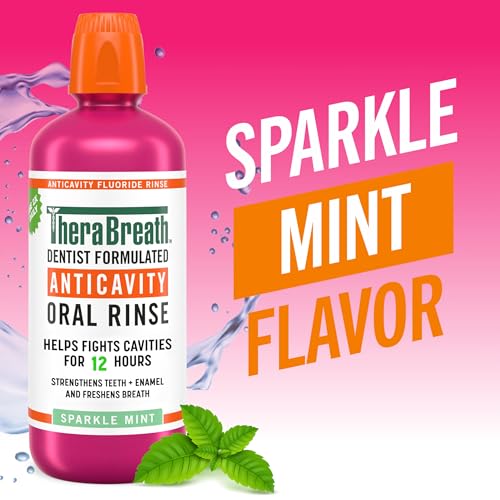 TheraBreath Anticavity Fluoride Mouthwash 3.38 Fl Oz - Sparkle Mint, 1 Liter