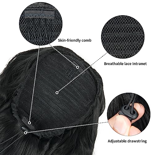 Brown Mixed Honey Blonde 26 Inch Drawstring Ponytail Extension for Women