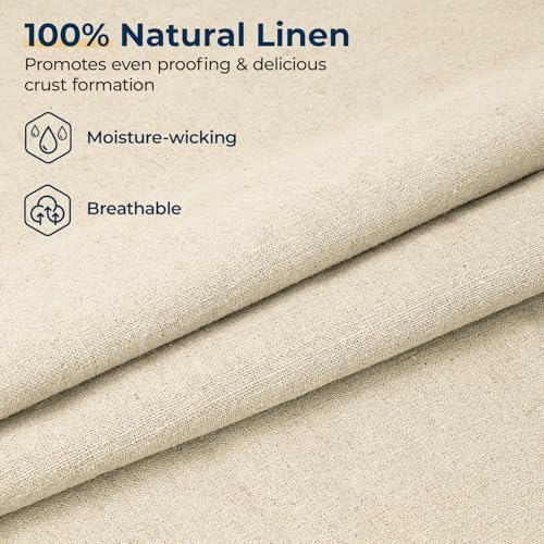 Lorzon Natural Linen Bakers Couche - 35"x26" Proofing Cloth for Bread