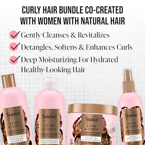 Suave Professional Natural Hair Detangler Spray 10 oz - Moisturizing Curl & Coil Care