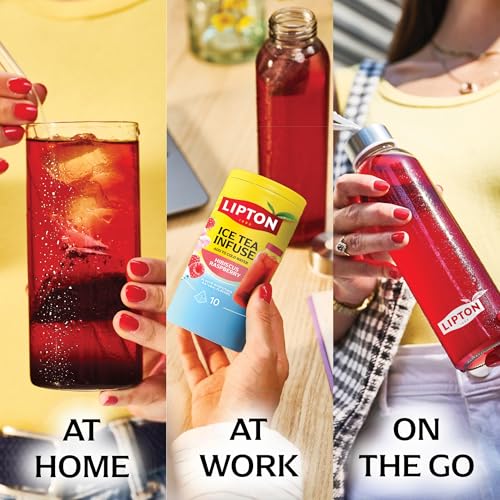 Lipton Hibiscus Raspberry Cold Brew Tea Bags - 10 Count Pack