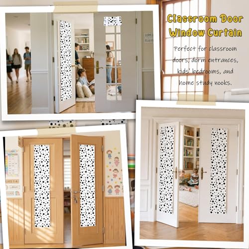 Black and White Polka Dot Door Curtains - Set of 2, 8x43 inches