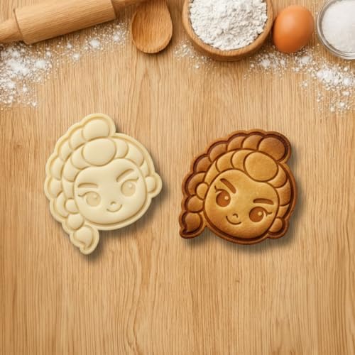 Allenjoy Korean Demon Cookie Cutters & Stamps Set - Fun Baking Tools