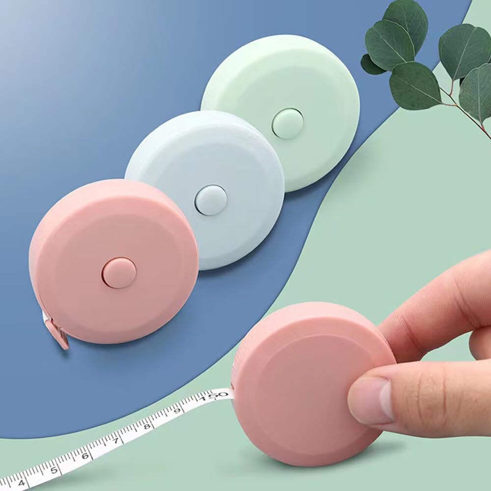 Soft Tape Measure 1 Pack, Retractable Cloth Ruler for Body Sewing, Dual Sided Metric and Imperial Scale, Flexible Measuring Tool