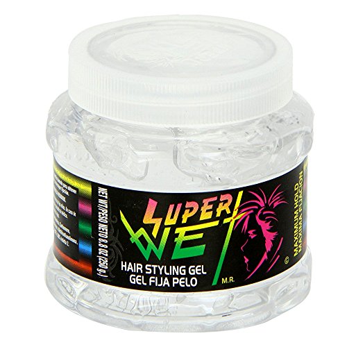 Super Wet Plus Unscented Transparent Hair Gel 8oz - Made in USA