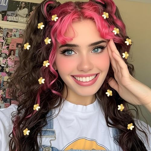 Atoden Mini Flower Hair Clips Small 50Pcs Cute Tiny Claw for Bangs