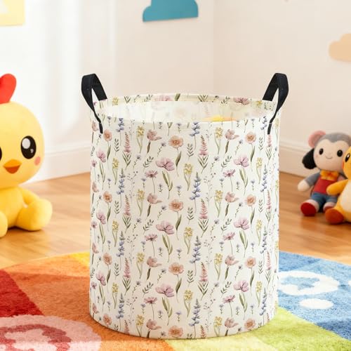 Essme Collapsible Laundry Basket - Cute Flower Storage Bin
