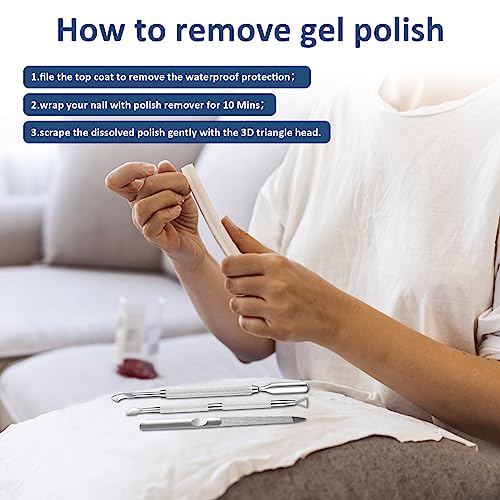 3-Piece Professional Cuticle Pusher and Nail Polish Remover Set