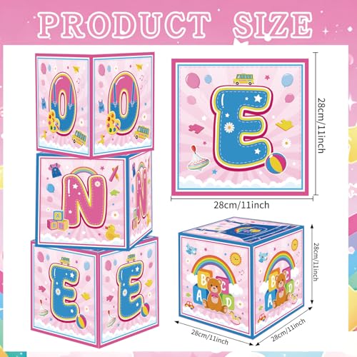 Rachell Teacher 1st Birthday Balloon Boxes - 3PCS Cartoon Decor
