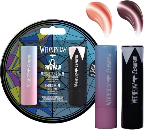 Dr. PawPaw Original Balm Ophelia Hall Lip Balm Set – Sheer Plum & Pink, Natural Hydrating Moisturizers, 2 pcs