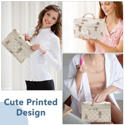 Gosect Large Floral Makeup Bag 018Bear - Travel Organizer