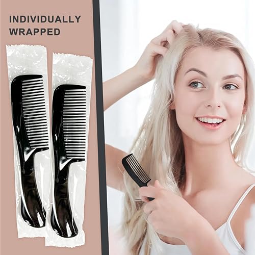 150 Pack Black Hair Combs Bulk with 5.9 Inch Individually Wrapped Pocket Combs
