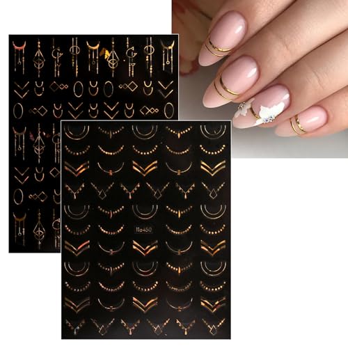 JMEOWIO 12 Sheets Self-Adhesive Floral Nail Art Stickers