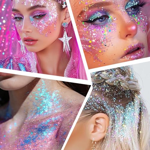 Haru Haru Pink Body Glitter Stick 1.23oz - Face & Hair Sparkling Makeup for Festivals & Parties