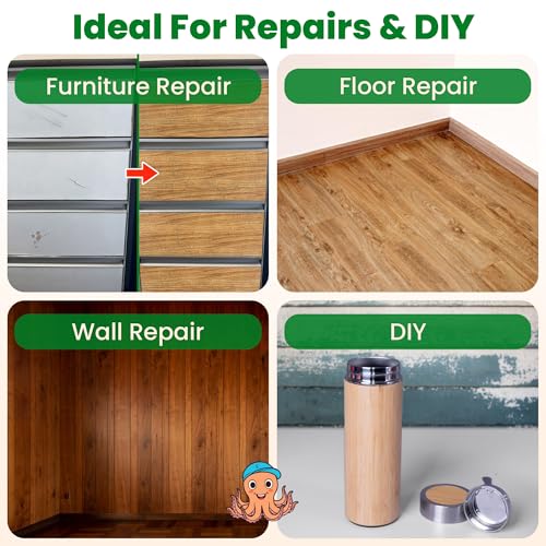 ECOHomes Wood Grain Repair Tape - Dark Walnut, 2.25" x 15' for Furniture Repair