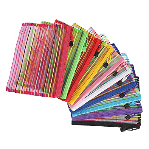 YOKIVE 10 Pack Mesh Cosmetic Bags - Durable Nylon Makeup Pouches