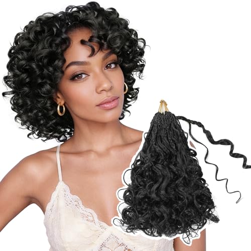Prelooped GoGo Curl Crochet Hair for Black Women 8 Pack, 8 Inch #1B