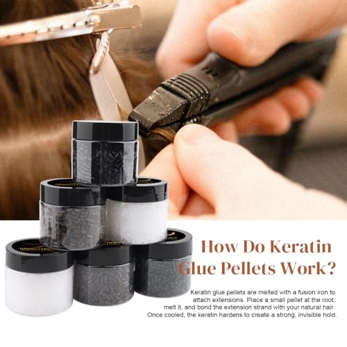 GlamorDove Brown Keratin Hair Extension Glue Beads - 40g