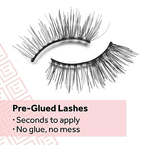 Eylure Pre-Glued Light & Wispy Accent No. 003 Natural Lashes 2 Pack, Vegan & Cruelty-Free