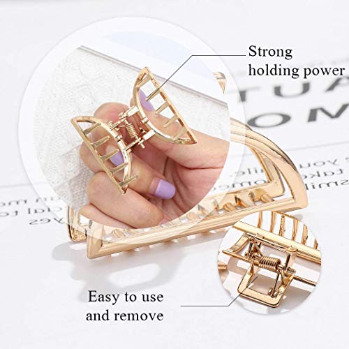 Gold Non-Slip Claw Hair Clips for Women & Girls - Mini Hair Accessories (2 Pack)