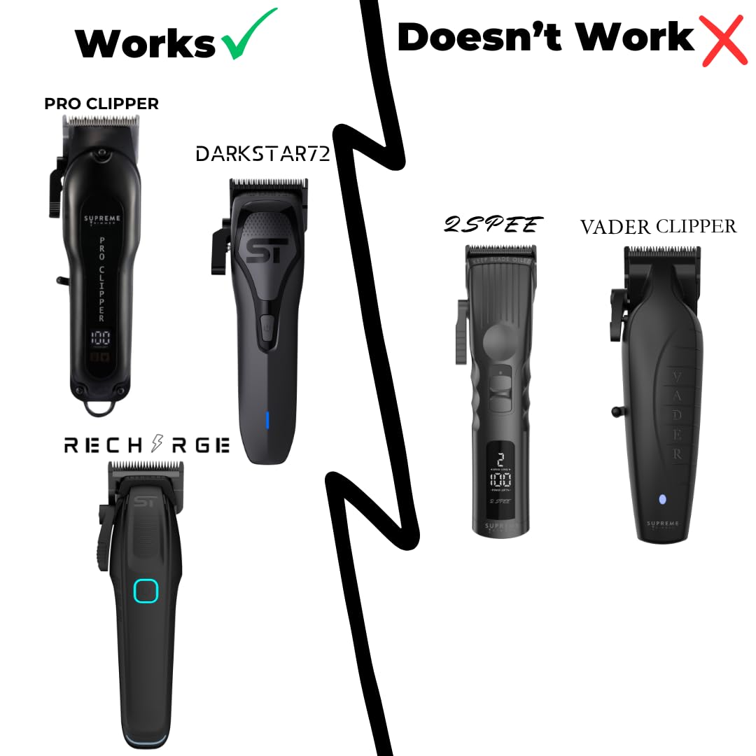 Supreme Trimmer Replacement Fade Blade CBF424 | Steel Blade for Hair Clippers | Black