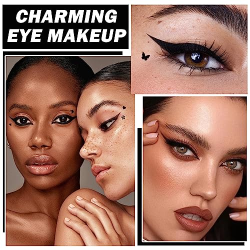 Black 5-Shape Double-Headed Liquid Eyeliner Stamp Set for Creative Eye Makeup