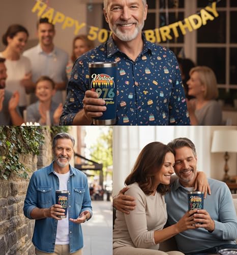 50th Birthday Tumbler - 20 Oz Stainless Steel Mug for Him/Her