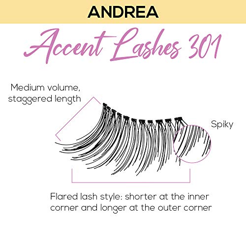 Andrea Half Lashes 301 4-Pair Set Lightweight Natural Cat Eye False Eyelashes