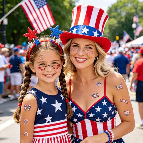 36 Patriotic Face Tattoos for 4th of July Celebrations
